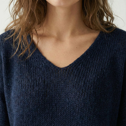 30% Mohair Ribbed Long Sleeve Wide Knit Sweater