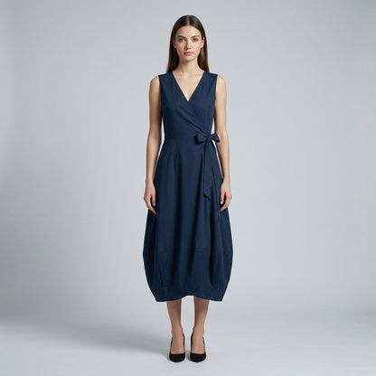 Robe Cache Cœur Poches Fonctionnelles Nœud Ajustable Taillé