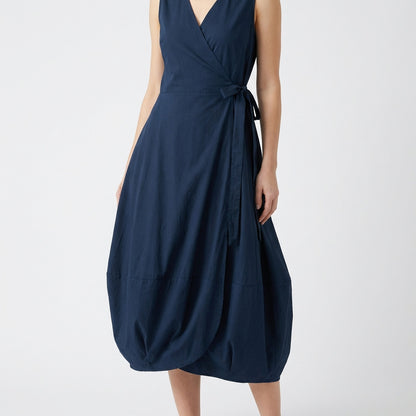 Robe Cache Cœur Poches Fonctionnelles Nœud Ajustable Taillé