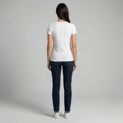 T-Shirt Manche Courte Côtelé Col Tunisien 90% Coton