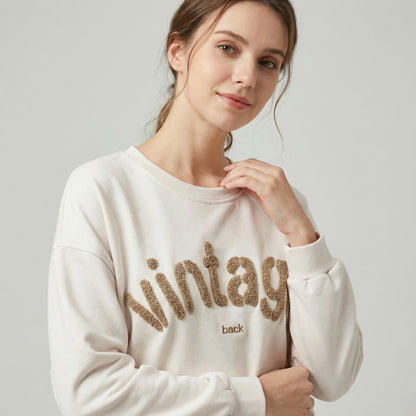 Sweater Large Stretch Confort Broderie Moumoute "Vintage"