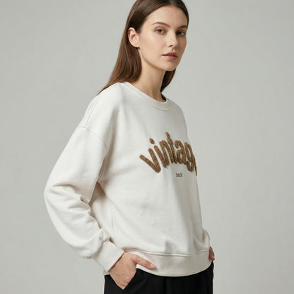 Sweater Large Stretch Confort Broderie Moumoute "Vintage"