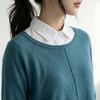 Pull Dos Ouvert Nœud Ajustable Effet Superposé Chemise