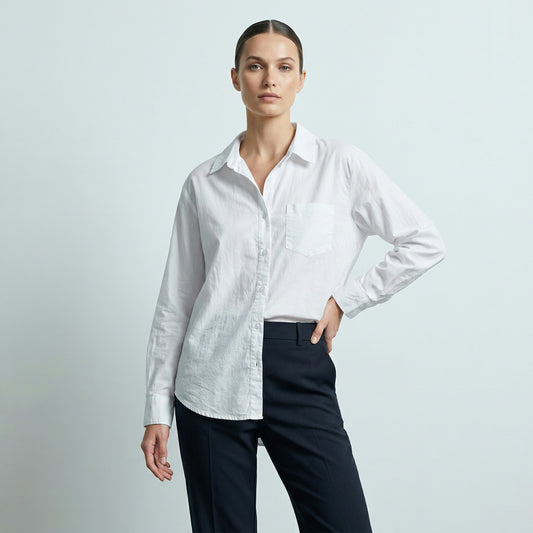 Chemise Légère Simple Stretch à Poche Poitrine 97% Coton
