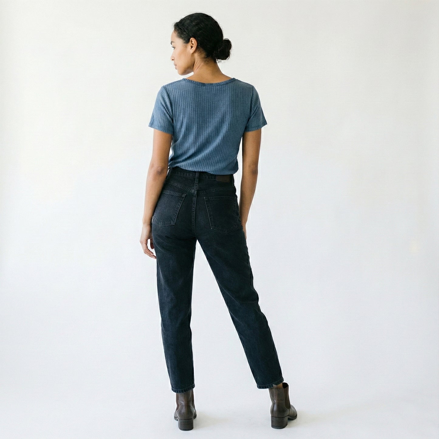 T-Shirt Coton Col V Plissé