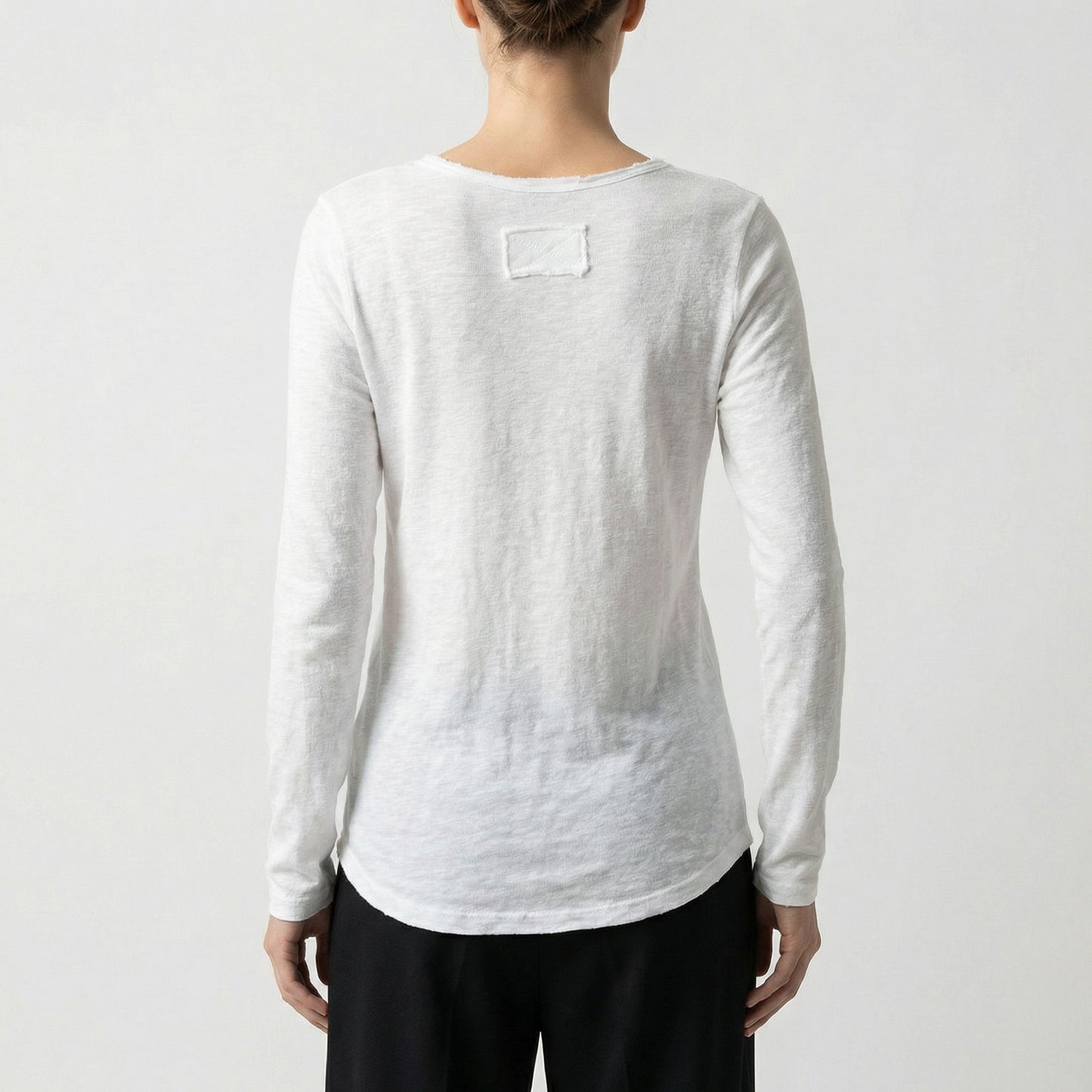 T-Shirt Simple Col Rond Chiné 100% Coton