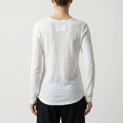 T-Shirt Simple Col Rond Chiné 100% Coton