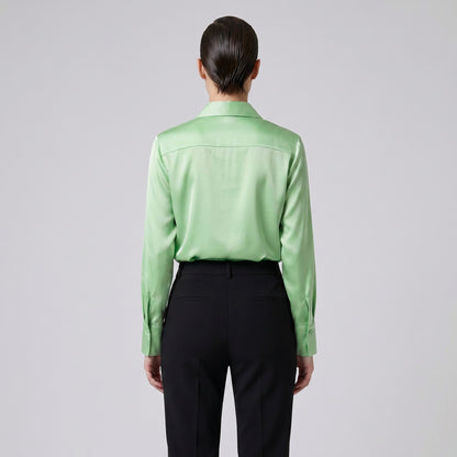 Chemise Simple Fluide Satiné Boutonnée
