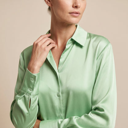 Chemise Simple Fluide Satiné Boutonnée