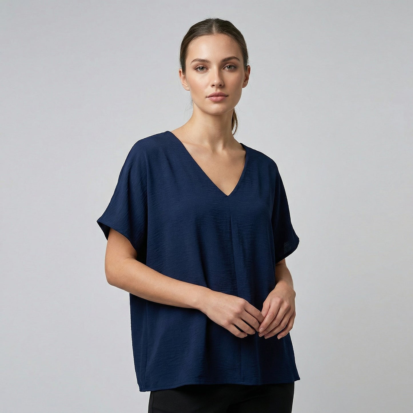 T-Shirt Col V Dos Ouvert Nœud Décoratif Léopard