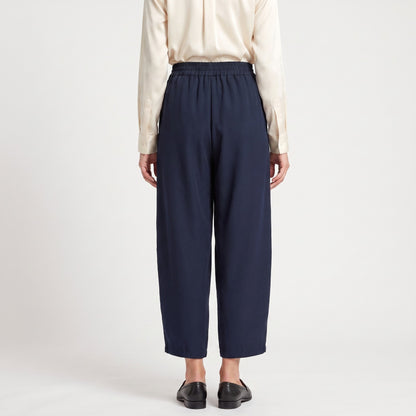 Pantalon Fluide Coupe 7/8 Taille Élastique Poches