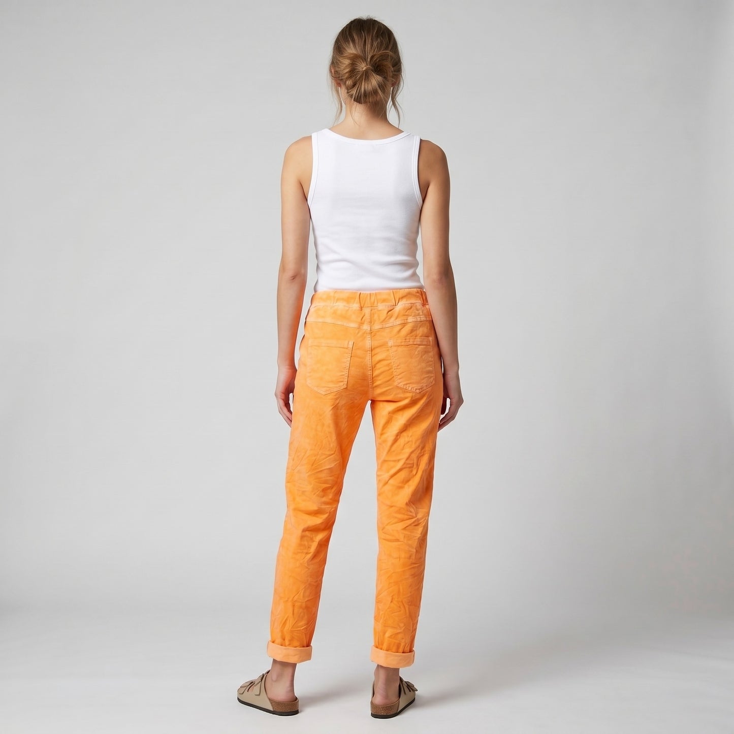 Pantalon Jegging à Cordelière Fluo En Viscose Stretch