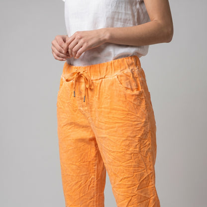 Pantalon Jegging à Cordelière Fluo En Viscose Stretch