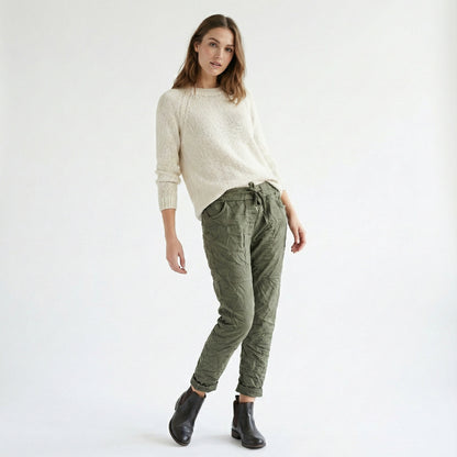 Stretch Viscose Drawstring Jeggings