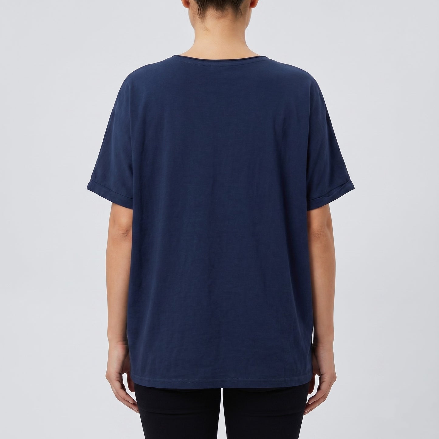 T-Shirt Large Manche Courte Motif Tasse Fleurie 100% Coton