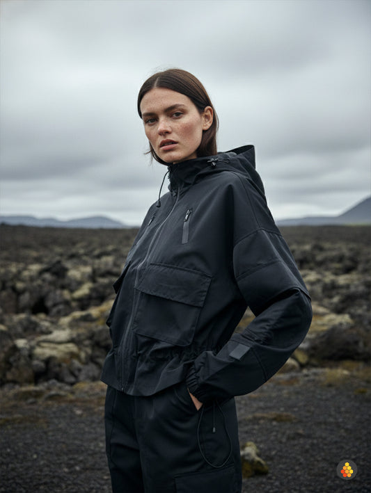 Veste Techwear Imperméable à Capuche Ajustable