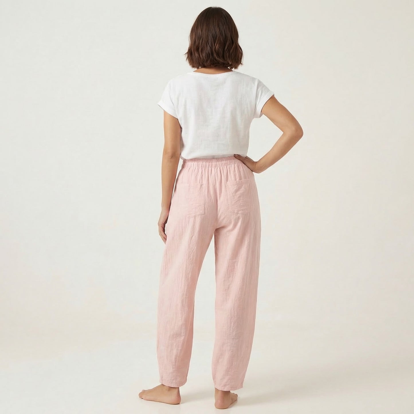 Pantalon Léger Élastique Cordon De Serrage 100% Viscose