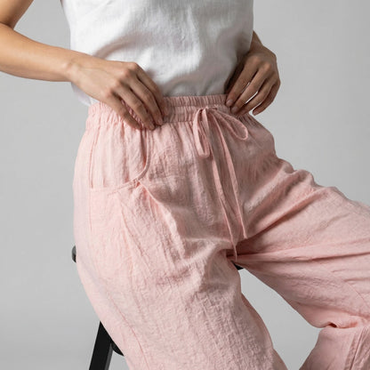 Pantalon Léger Élastique Cordon De Serrage 100% Viscose