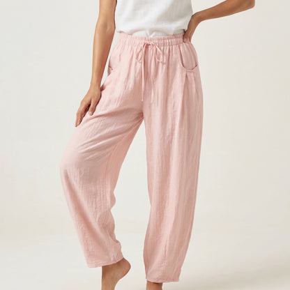 Pantalon Léger Élastique Cordon De Serrage 100% Viscose