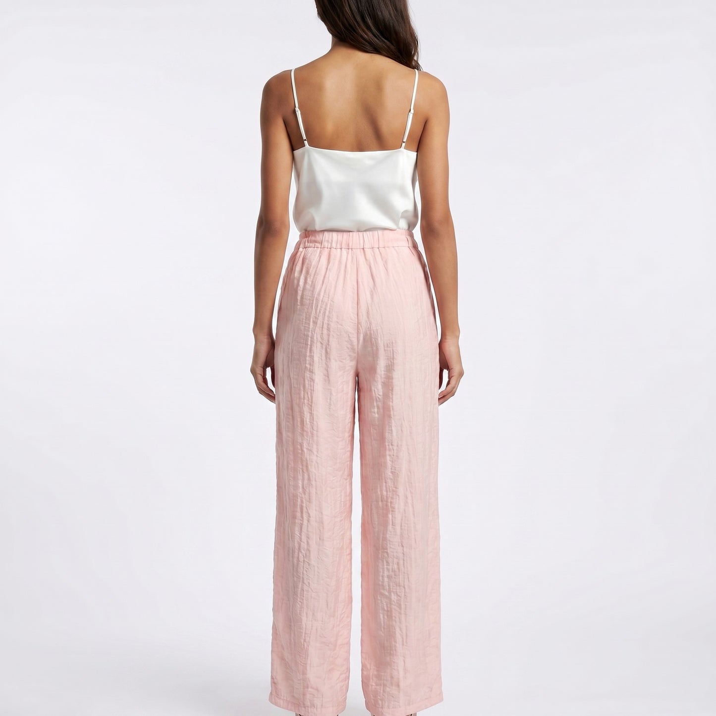 Pantalon Large Léger à Cordon Taille Élastique 100% Viscose