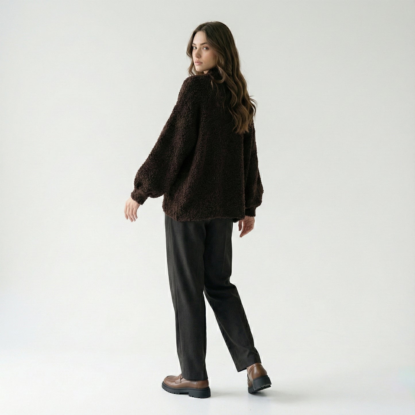 Pull Moumoute Large Manche Ballon Pins Fleurs