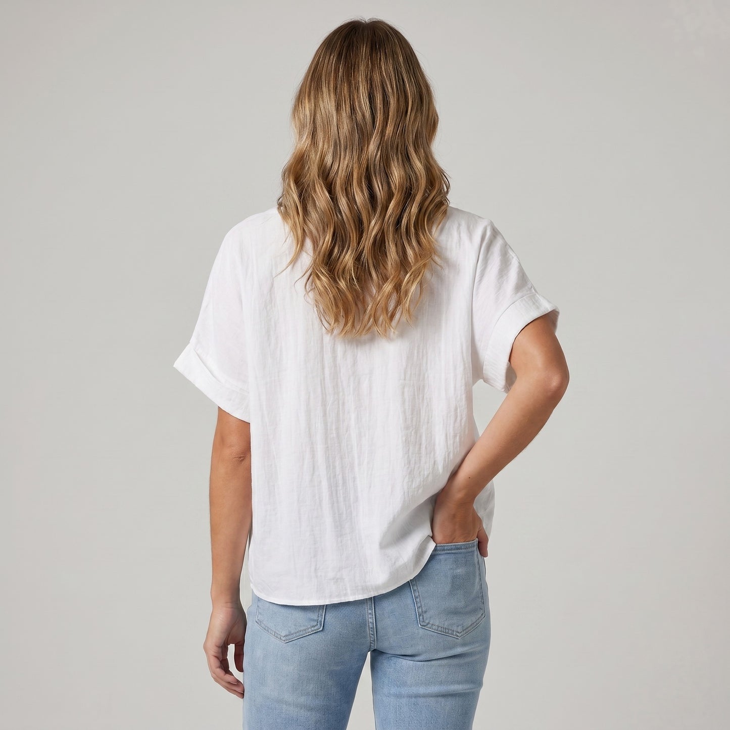 T-Shirt Large Manche Courte À Paillettes 100% Viscose