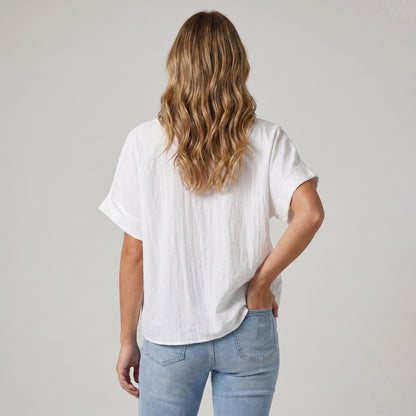 T-Shirt Large Manche Courte À Paillettes 100% Viscose