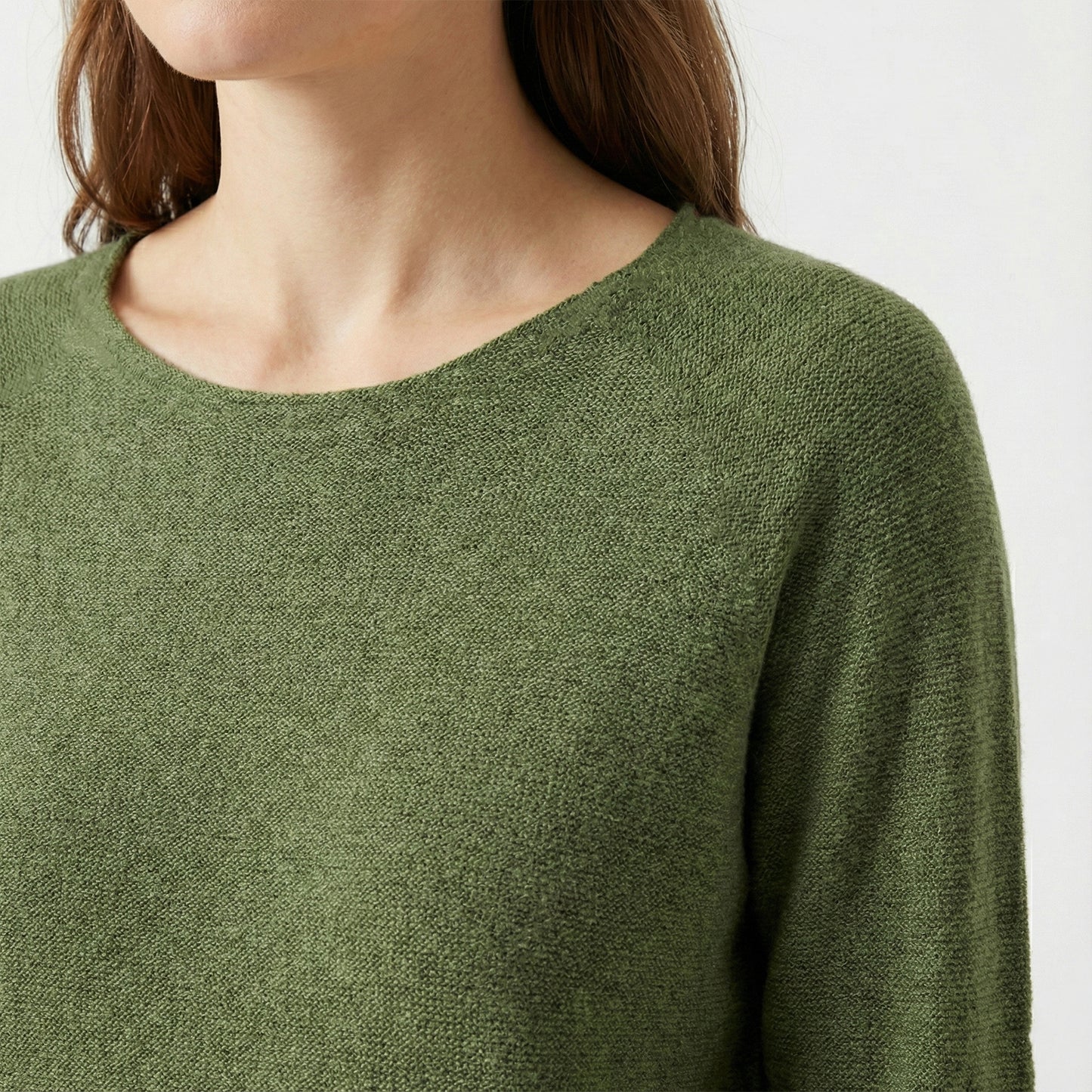 Long Sleeve Round Neck Viscose Knitted Sweater