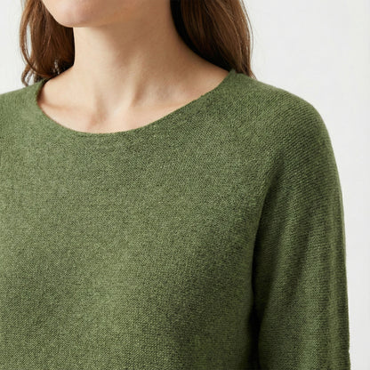 Long Sleeve Round Neck Viscose Knitted Sweater