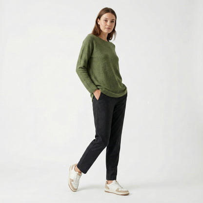 Long Sleeve Round Neck Viscose Knitted Sweater