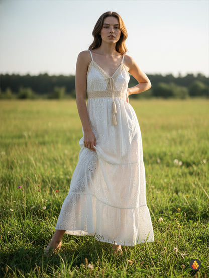 English Lace Dress with Adjustable Straps