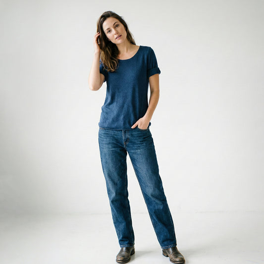 T-Shirt Manche Longue Col Rond 30% Laine 30% Angora