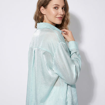 Chemise Légère Simple Confortable Large Satiné 90% Tencel