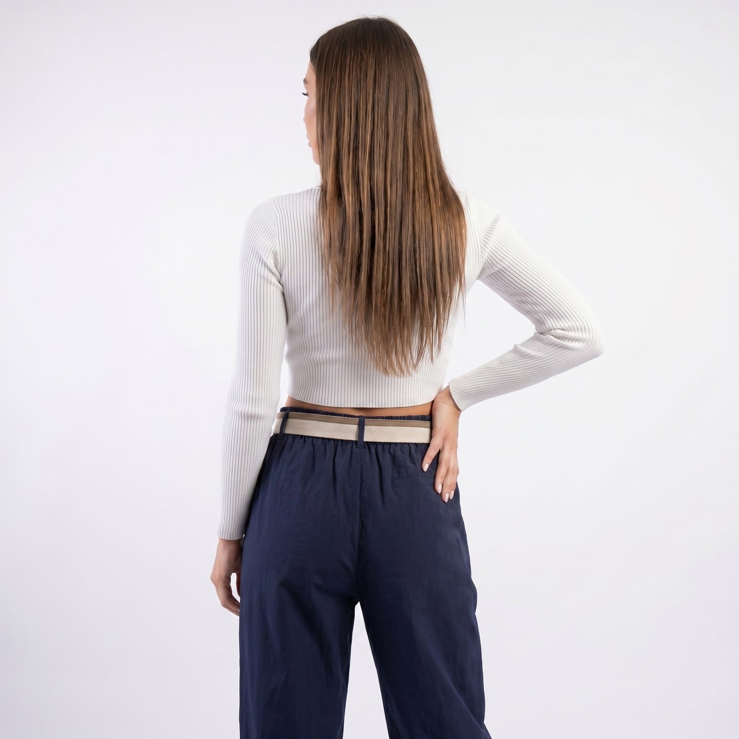 Pantalon Chino Large Coupe Ballon Taille Élastique Ceinture