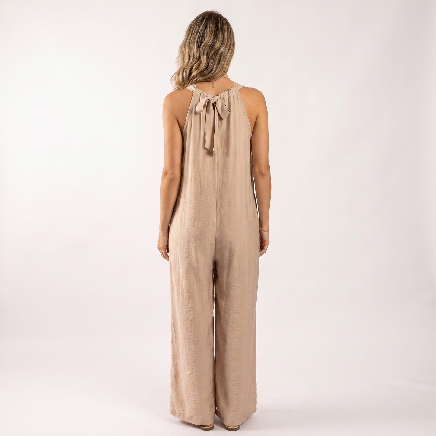 Combinaison Pantalon Fluide Coupe Palazzo Dos à Nouer Poches