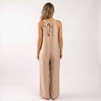 Combinaison Pantalon Fluide Coupe Palazzo Dos à Nouer Poches