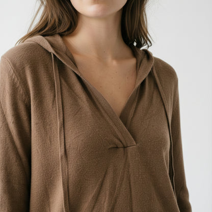 Sweatshirt Poche Kangourou à Capuche Col Châle
