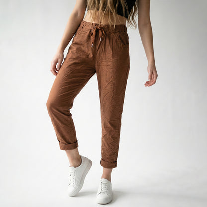 Stretch Viscose Drawstring Jeggings