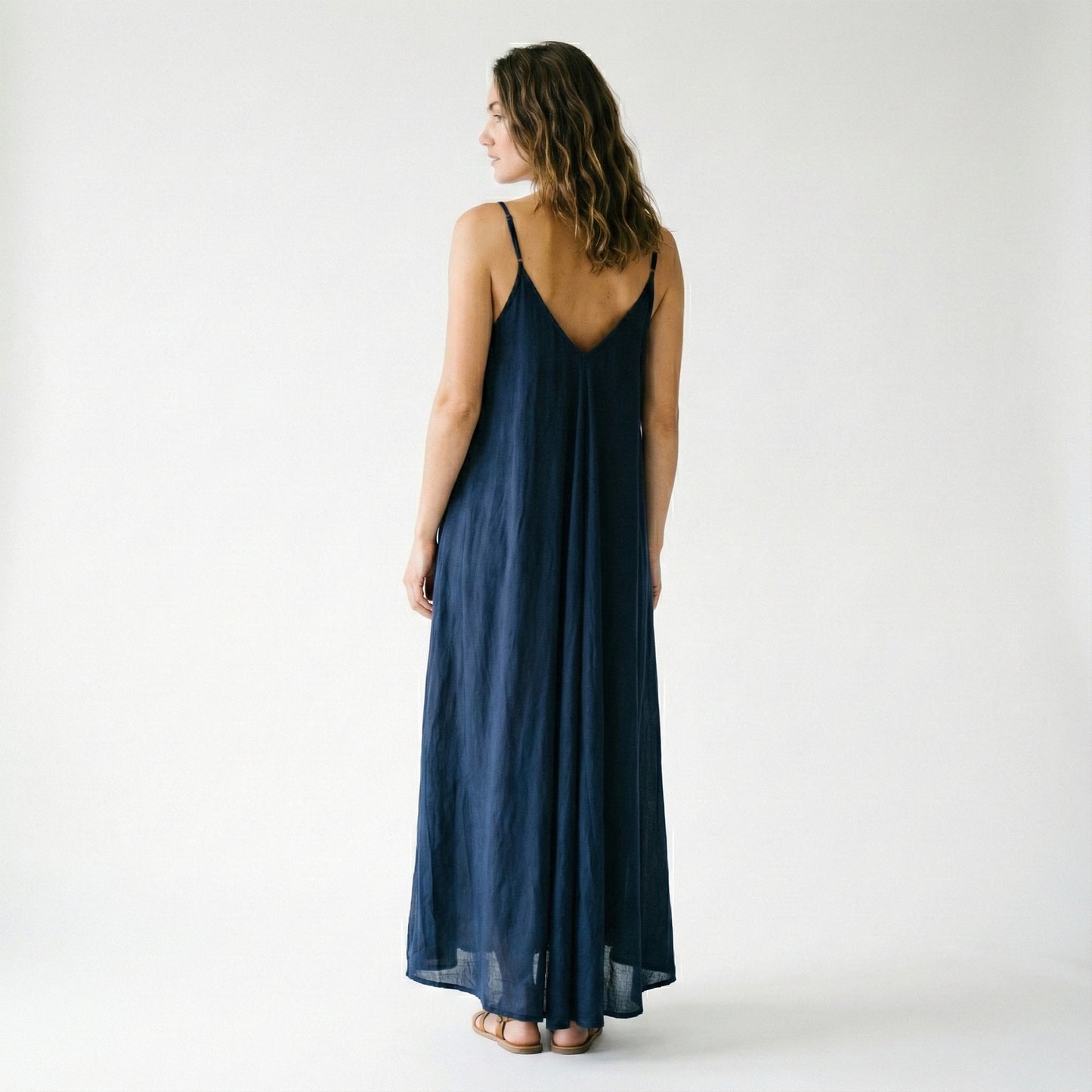 Robe Maxi Bretelle Fine 100% Viscose