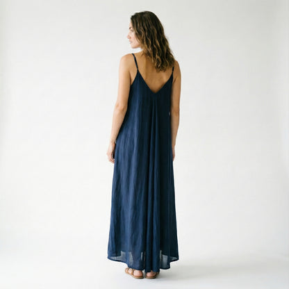 Robe Maxi Bretelle Fine 100% Viscose