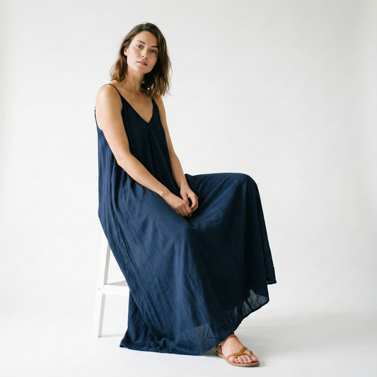 Robe Maxi Bretelle Fine 100% Viscose