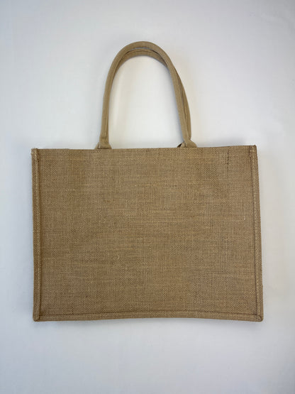 Sac Toile De Jute Poche Intérieure Motif Cachemire 100% Lin