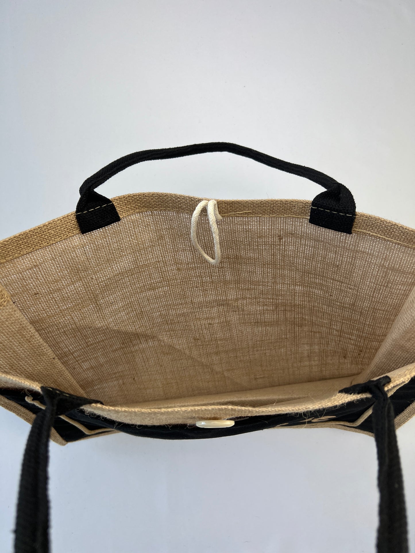 Sac Toile De Jute "Saint Tropez" Poches Et Bouton 100% Lin