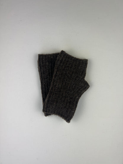 Ensemble Écharpe Bonnet Mitaines Côtelé à Franges 40% Laine