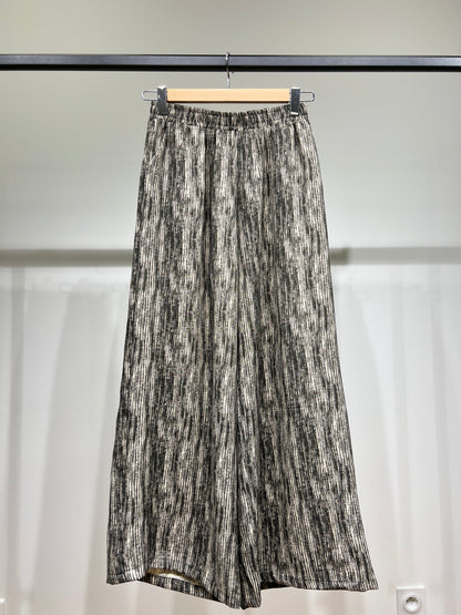 Pantalon Jupe Large Taille Élastique Motif Chiné Taillé S-M
