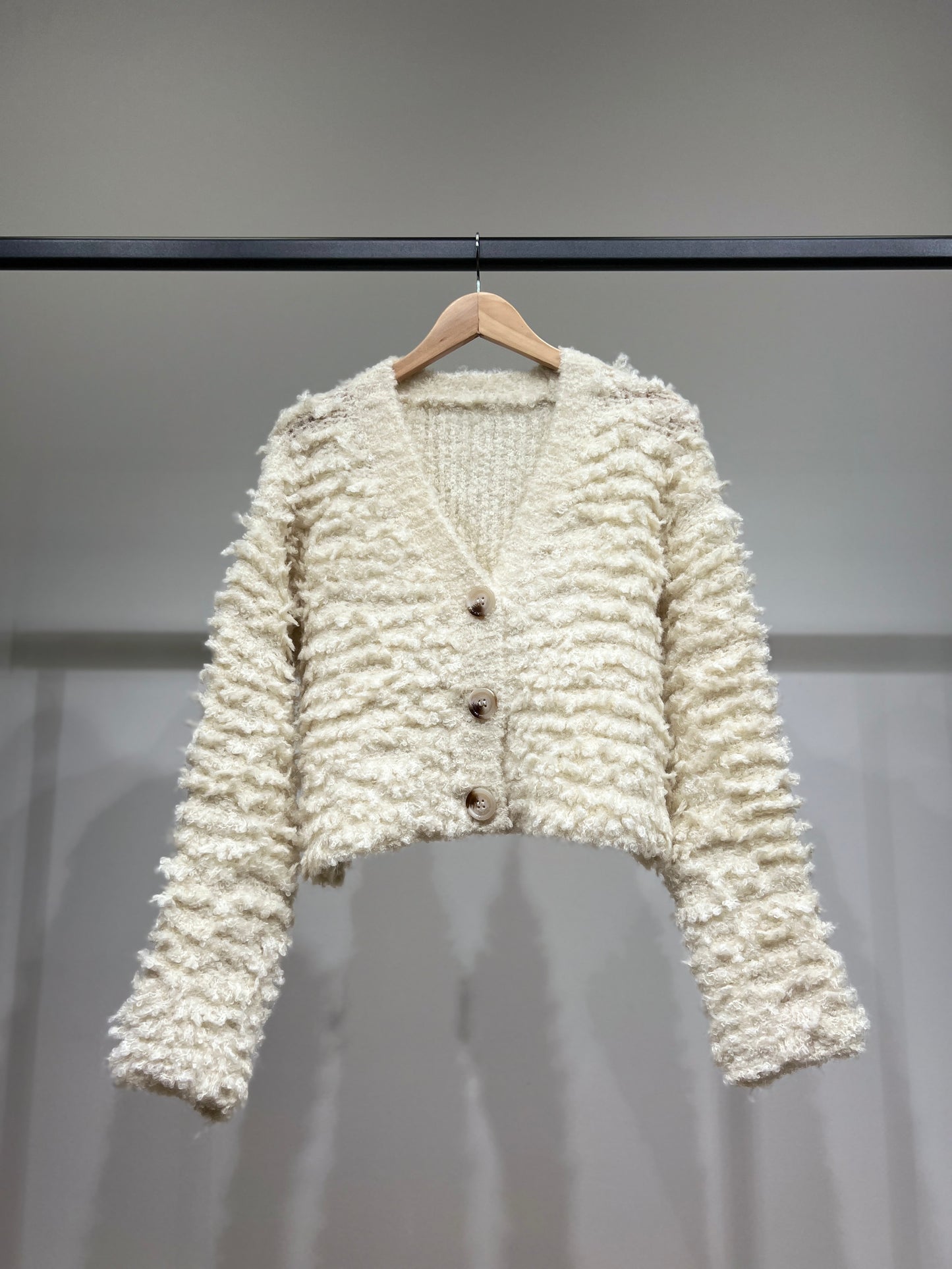 Cardigan Moumoute Large Cropped Côtelé