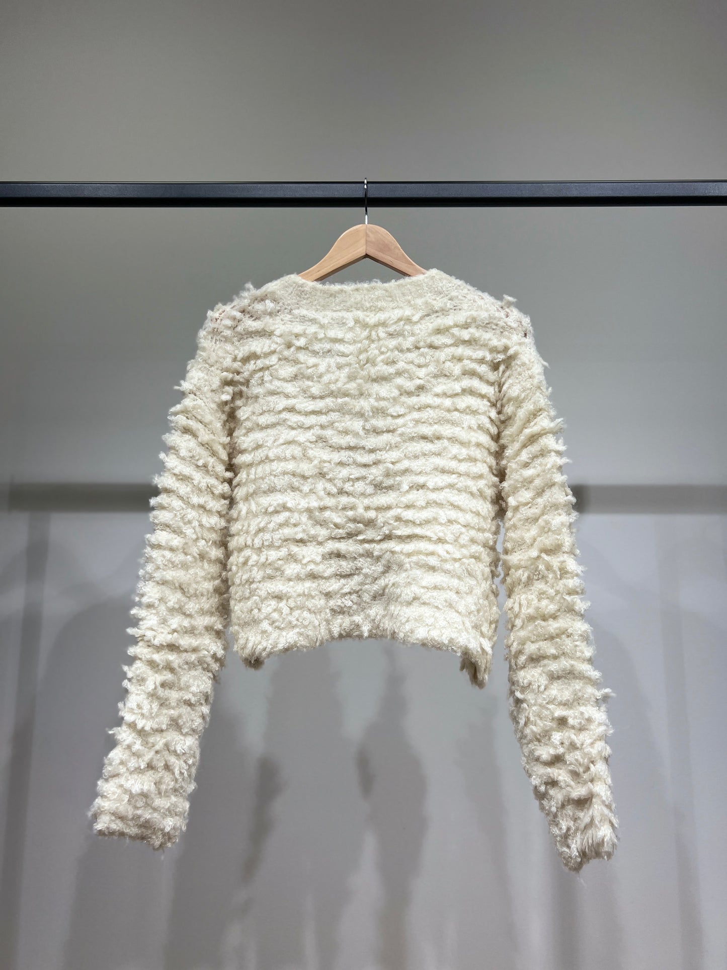 Cardigan Moumoute Large Cropped Côtelé