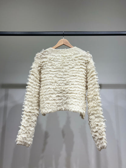 Cardigan Moumoute Large Cropped Côtelé