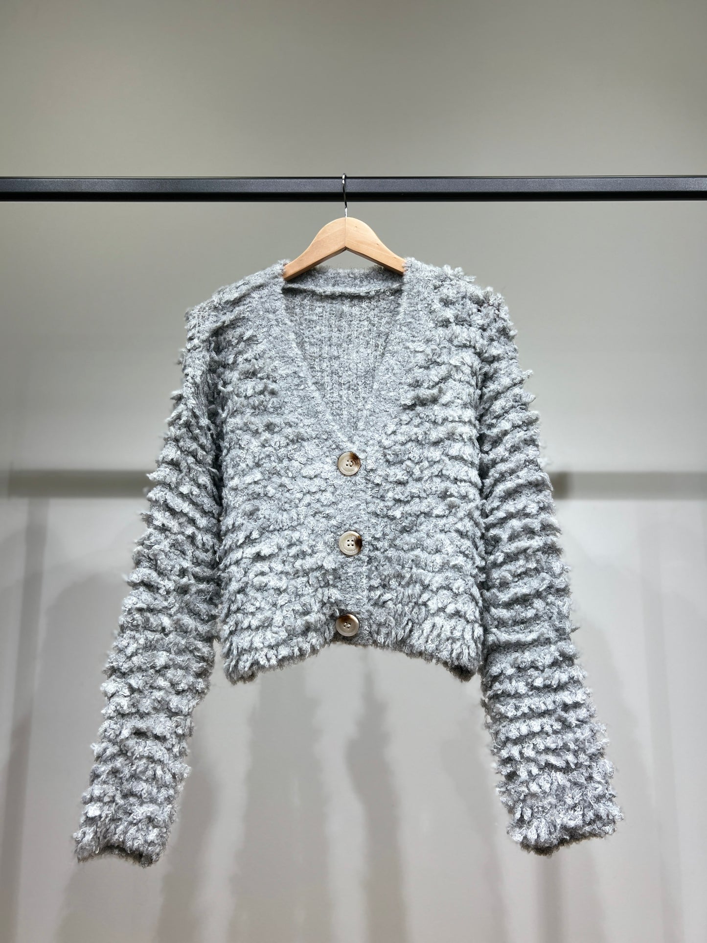 Cardigan Moumoute Large Cropped Côtelé