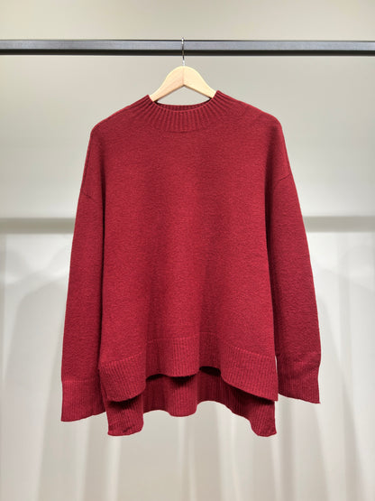 Pull Large Col Montant Manche Longue Bords-Côtelé